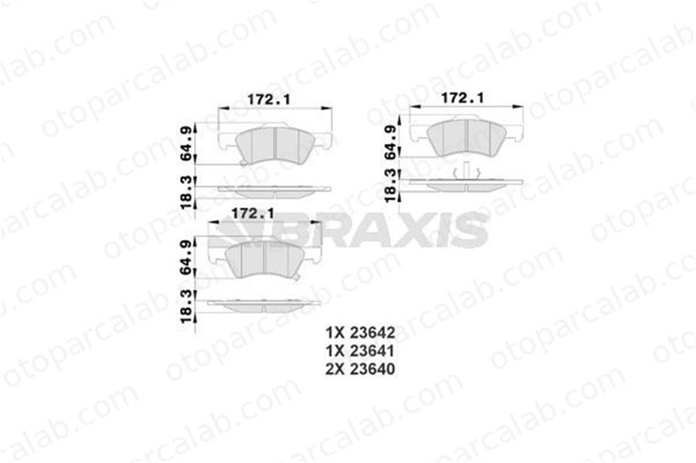 BRAXIS AB0214 Fren Disk Balata Ön CHRYSLER VOYAGER IV GRAND VOYAGER V 5135258AA 857AA