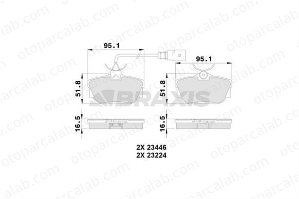 BRAXIS AB0229 Fren Disk Balata Arka VW TRANSPORTER T4 Minibüs/Otobüs TRANSPORTER T4 Panelvan/Van 701698451 7D0698451