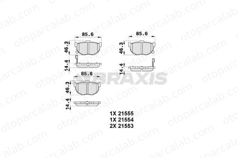 BRAXIS AB0234 Fren Disk Balata Arka HYUNDAI ELANTRA III ELANTRA III Sedan 583022FA10 5830229A00