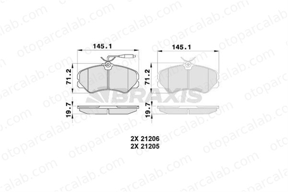 BRAXIS AB0235 Fren Disk Balata Ön FIAT DUCATO Platform şasi DUCATO Panelvan/Van GDB447 9941207