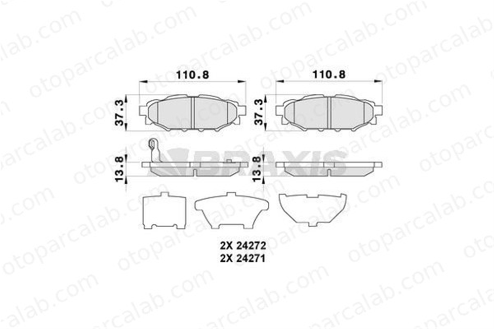 BRAXIS AB0280 Fren Disk Balata Arka SUBARU IMPREZA Hatchback OUTBACK 26696AG031 SU00304096