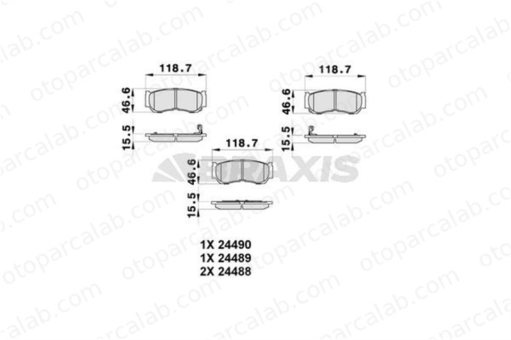 BRAXIS AB0355 Fren Disk Balata Arka HYUNDAI SANTA FÉ II H-1 / STAREX Minibüs/Otobüs 583022BA20 583024AA00