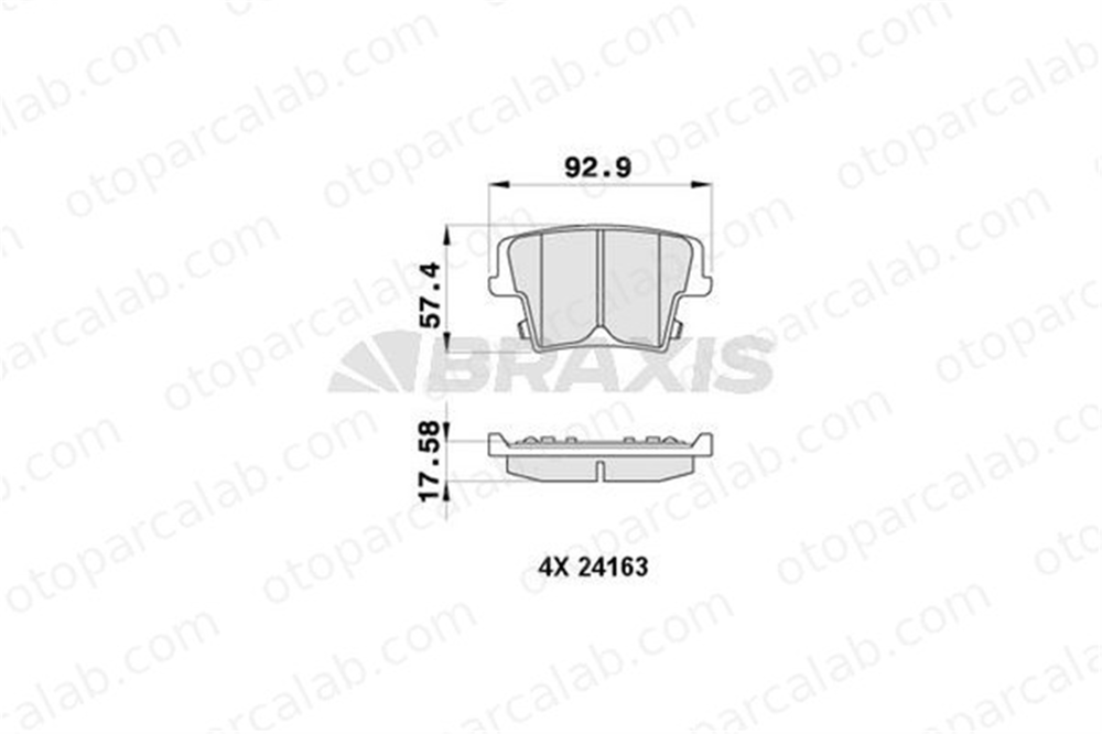 BRAXIS AB0403 Fren Disk Balata Arka CHRYSLER 300C Touring 300C 5142561AB 5142566AA