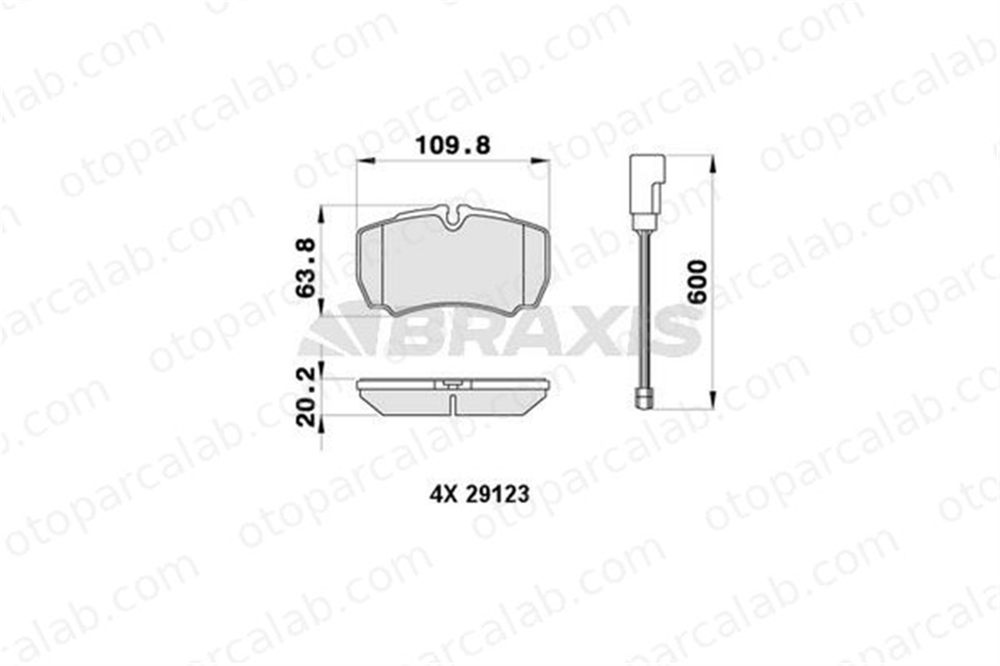 BRAXIS AB0411 Fren Disk Balata Arka IVECO DAILY IV Panelvan/Van DAILY IV Platform şasi 2991667 42470841