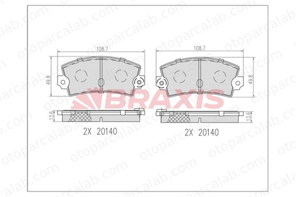 BRAXIS AB0600 Fren Disk Balata Ön RENAULT 5 CITROËN VISA 7701201095 7701201309