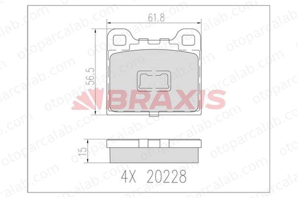 BRAXIS AB0602 Fren Disk Balata Ön AUDI 80 B1 Sedan VW DERBY 861698151A 171698151C