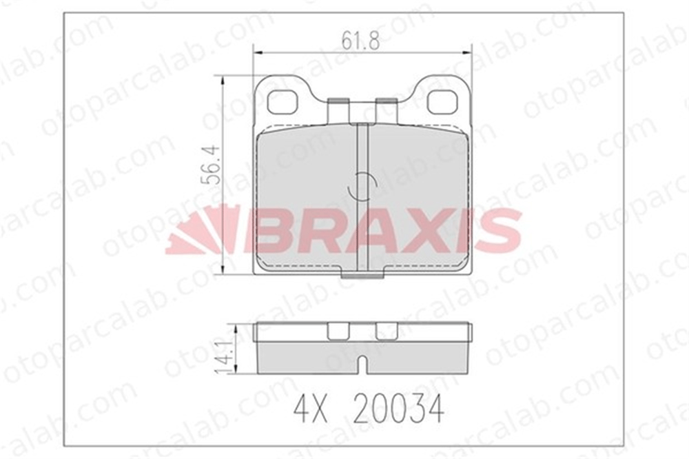 BRAXIS AB0603 Fren Disk Balata Arka MERCEDES-BENZ S-SERISI 123 Sedan A0014200620 60711958