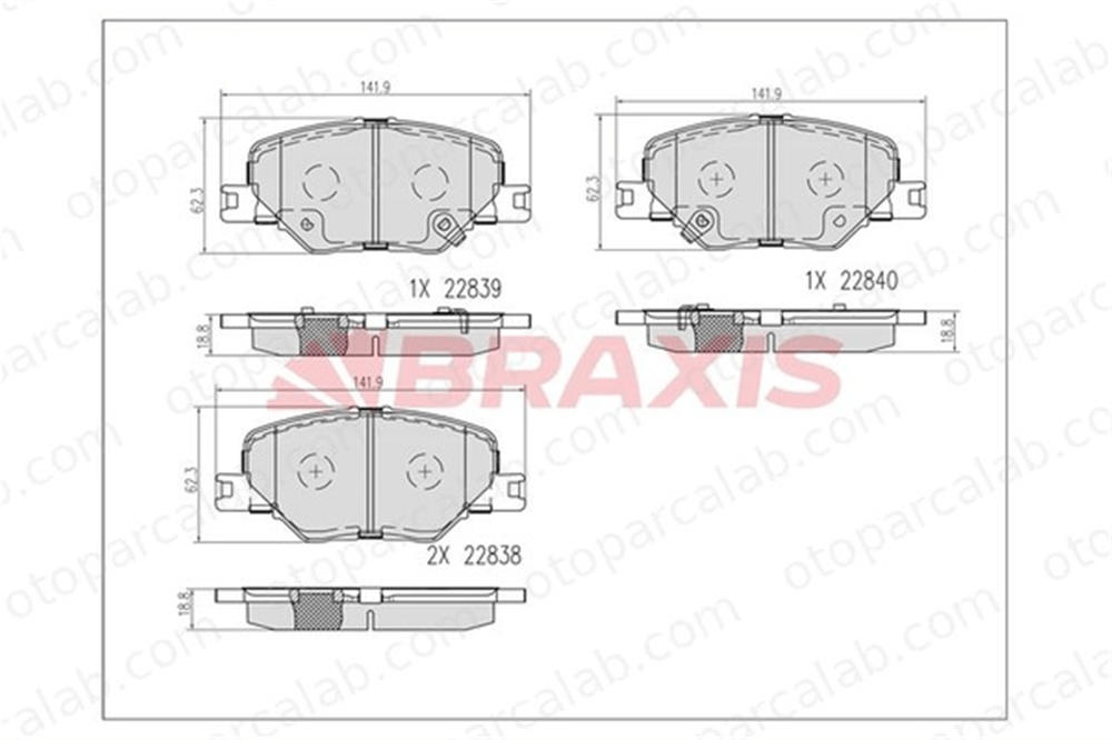 BRAXIS AB0607 Fren Disk Balata Ön OPEL INSIGNIA B Grand Sport INSIGNIA B Sports Tourer 84124408