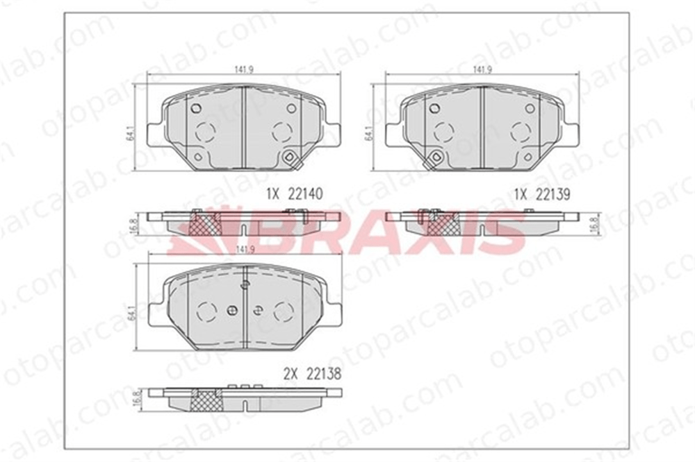 BRAXIS AB0608 Fren Disk Balata Ön OPEL INSIGNIA B Grand Sport INSIGNIA B Sports Tourer 84120877