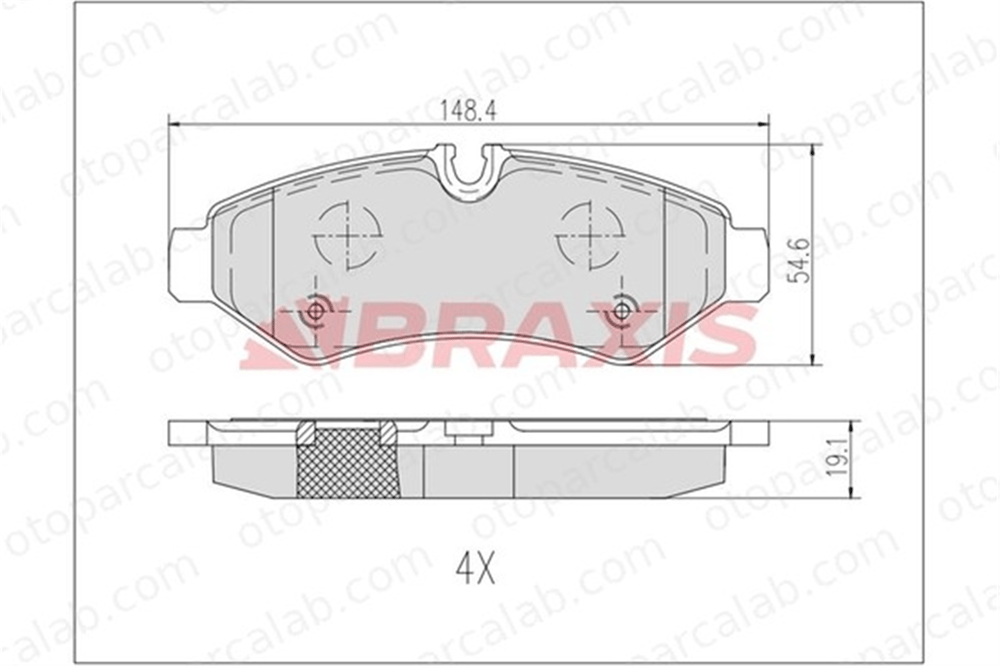 BRAXIS AB0631 Fren Disk Balata Arka MERCEDES-BENZ SPRINTER 3,5-t Panelvan/Van SPRINTER 3,5-t Platform şasi A9104235600 A9104203700