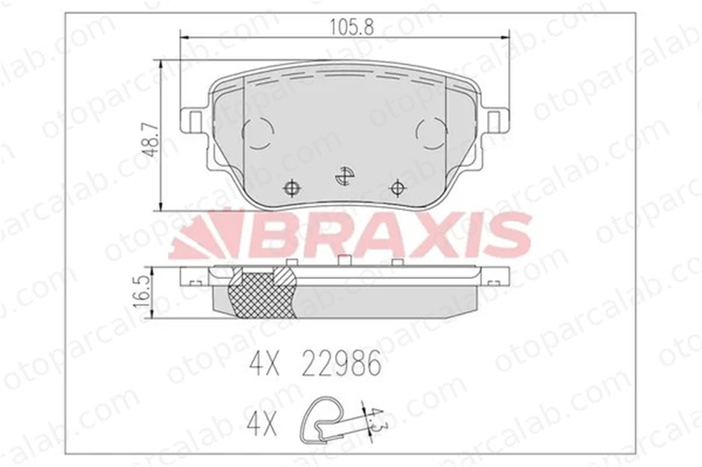 BRAXIS AB0632 Fren Disk Balata Arka MERCEDES-BENZ A-SERISI A-SERISI Sedan A0004207500 A0004205703