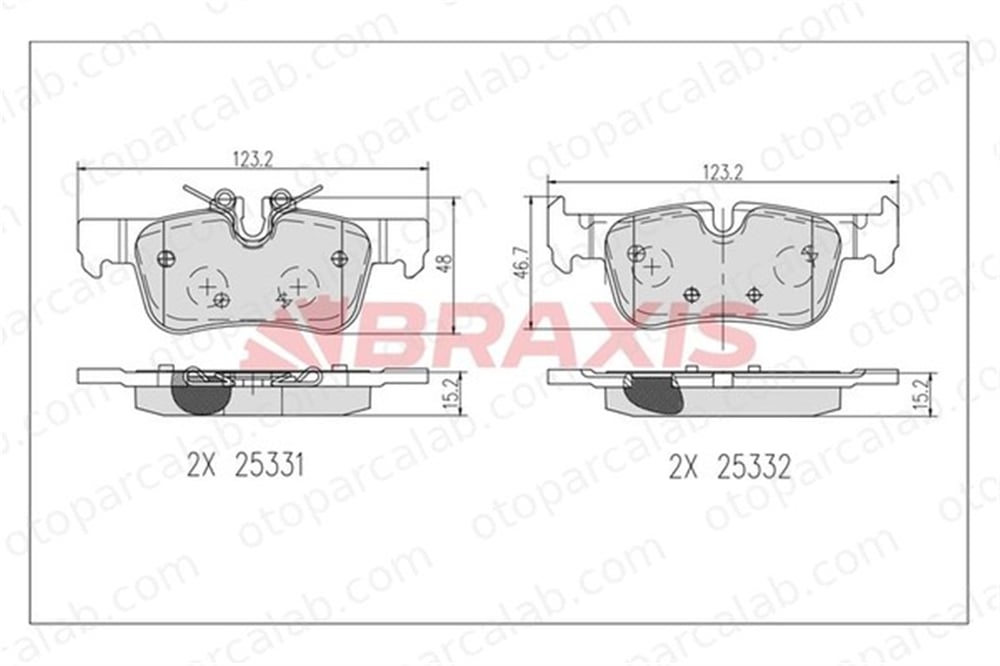 BRAXIS AB0636 Fren Disk Balata Arka BMW X2 X1 34216859917 34201543683