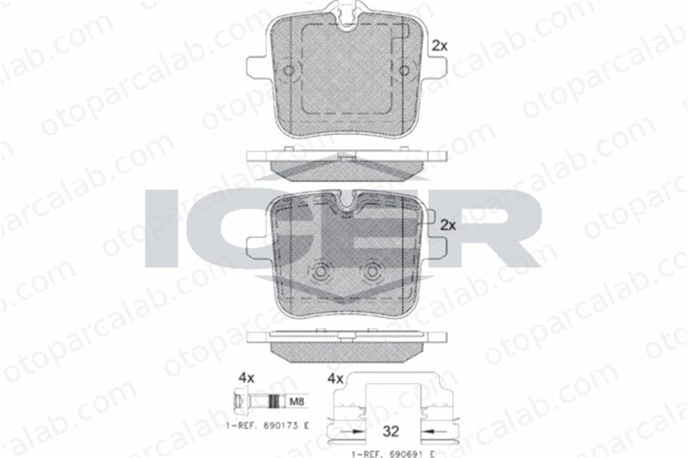 BRAXIS AB0784 Fren Disk Balata Arka BMW X5 X6 34208092823 34216885187