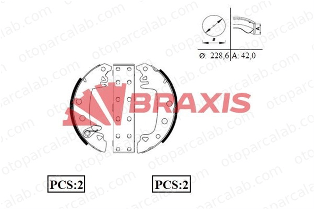 BRAXIS AC0002 Fren Pabuçlu Balata Arka TALBOT 1307-1510 PEUGEOT 305 II 7701349705 8455458172