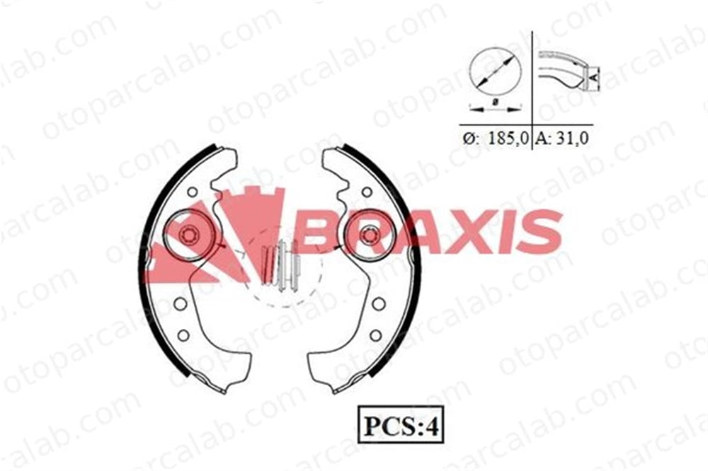 BRAXIS AC0005 Fren Pabuçlu Balata Arka FIAT UNO RITMO 4162186 43523735