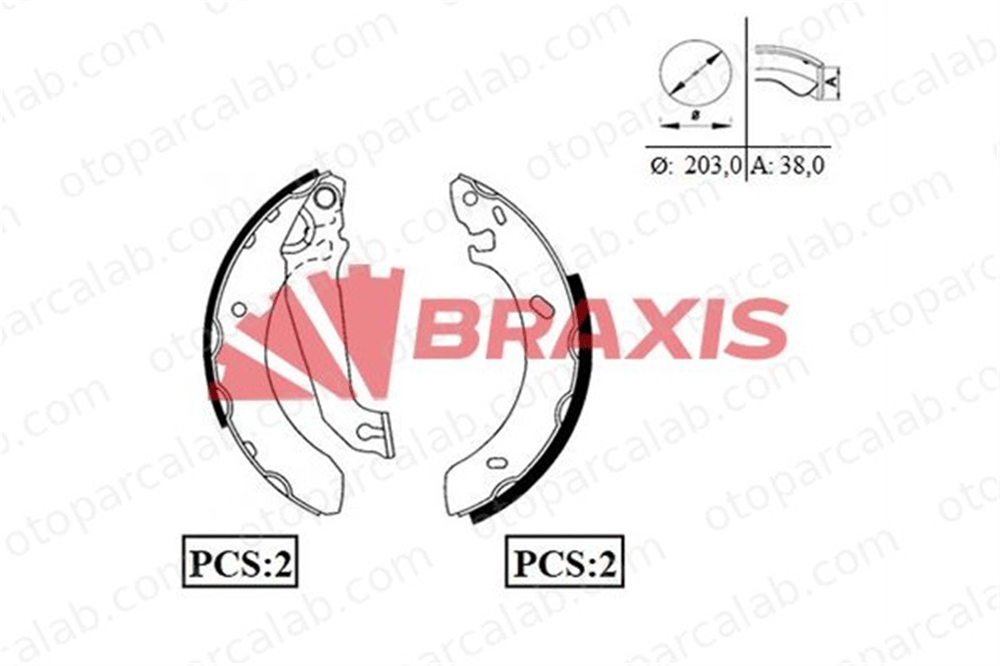 BRAXIS AC0019 Fren Pabuçlu Balata Arka FORD ESCORT VI Turnier ESCORT VI Sedan 1005968 91AB2200LA
