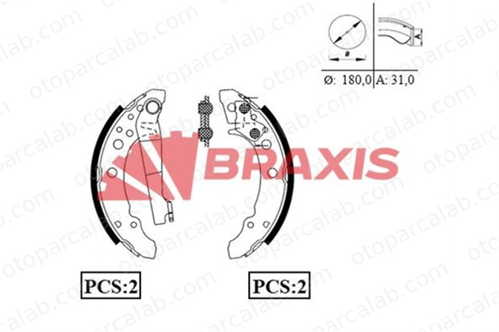 BRAXIS AC0033 Fren Pabuçlu Balata Arka VW GOLF II JETTA II 867698525 171609525A