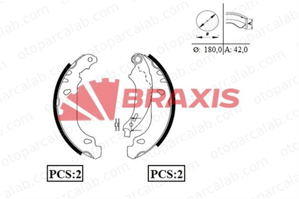 BRAXIS AC0036 Fren Pabuçlu Balata Arka RENAULT CLIO II DACIA LOGAN 7701205758