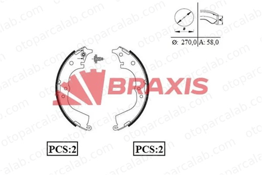 BRAXIS AC0055 Fren Pabuçlu Balata Arka TOYOTA HIACE IV Minibüs/Otobüs HIACE IV Panelvan/Van 449526180 449526210