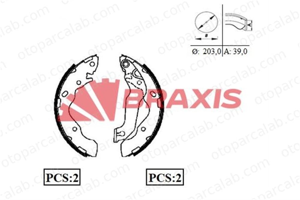 BRAXIS AC0058 Fren Pabuçlu Balata Arka HYUNDAI ELANTRA III Sedan ACCENT II 5830529A10 5830517A00