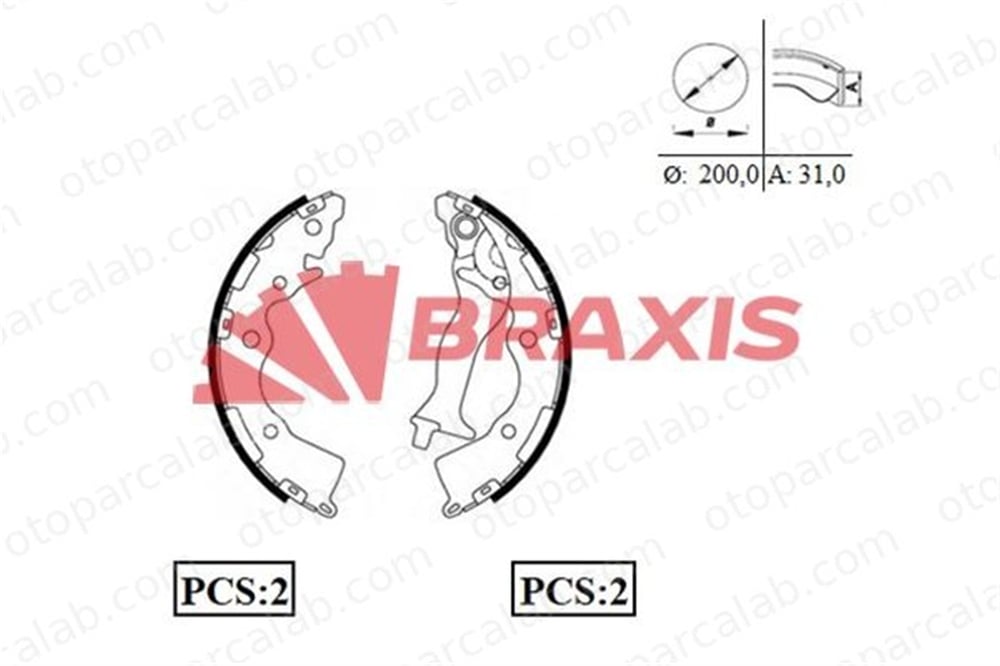 BRAXIS AC0063 Fren Pabuçlu Balata Arka KIA RIO II RIO II Sedan 583051GA00