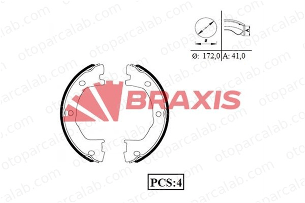 BRAXIS AC0075 Fren Pabuçlu Balata Arka IVECO DAILY III Panelvan/Van DAILY III Platform şasi 1906403 2995817