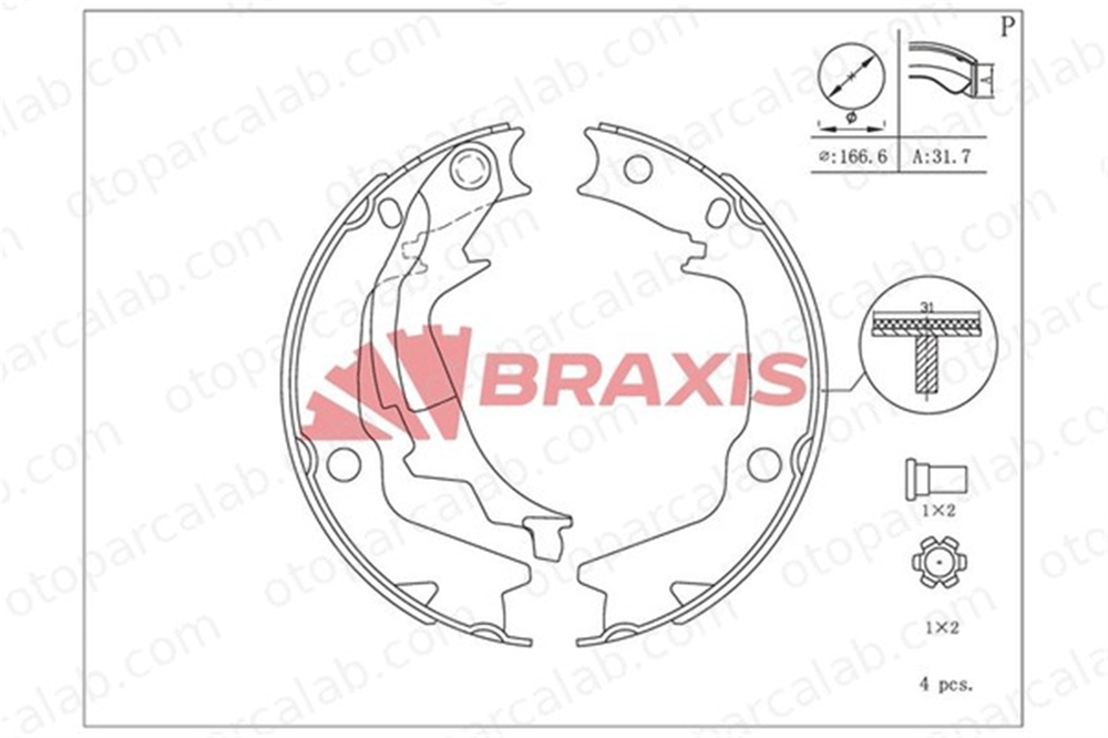 BRAXIS AC0114 El Fren Balatası HYUNDAI GETZ SONATA IV 583501CA00 583501JA30