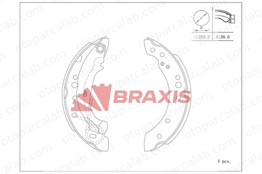 BRAXIS AC0121 Fren Pabuçlu Balata Arka DACIA LOGAN CITROËN C3 I 4241L0 8671020713