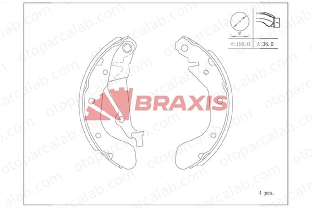 BRAXIS AC0124 Fren Pabuçlu Balata Arka CHEVROLET AVEO / KALOS Hatchback AVEO / KALOS Sedan 93740251 93740252