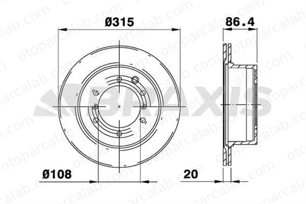 BRAXIS AD1037 Fren Disk Ayna Arka Sağ ve Sol HYUNDAI TERRACAN DF4903S 52710H1000
