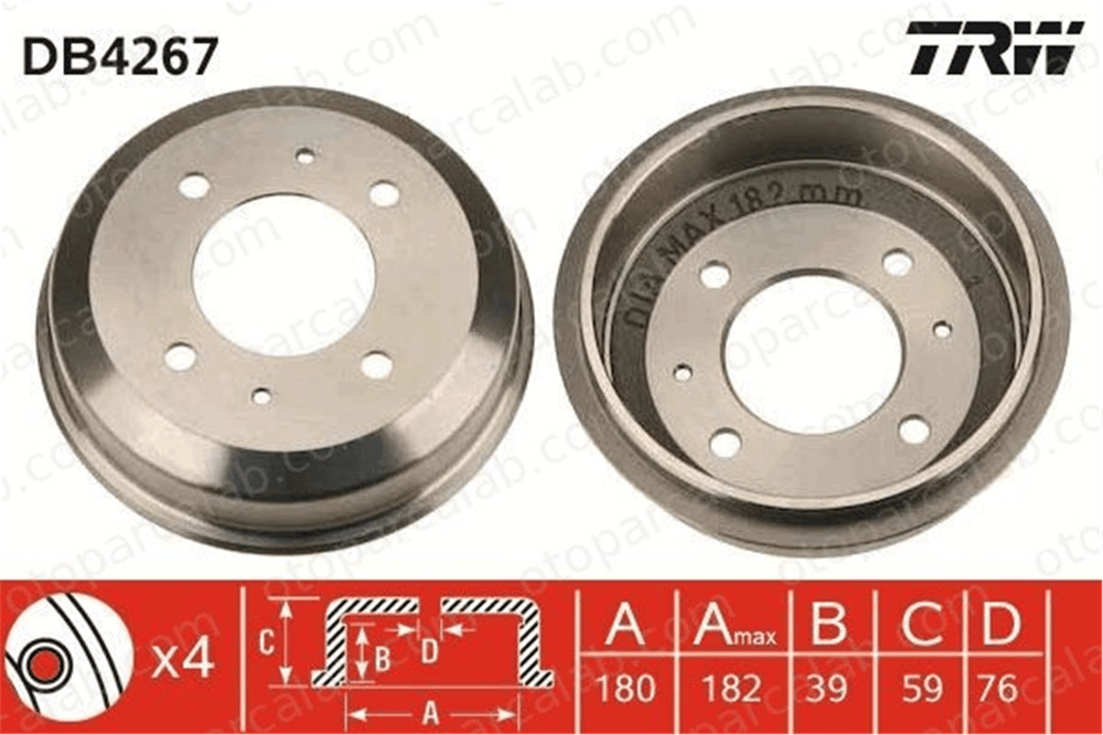 BRAXIS AD5046 Kampana Arka Sağ ve Sol HYUNDAI ACCENT I ACCENT II 5841122100
