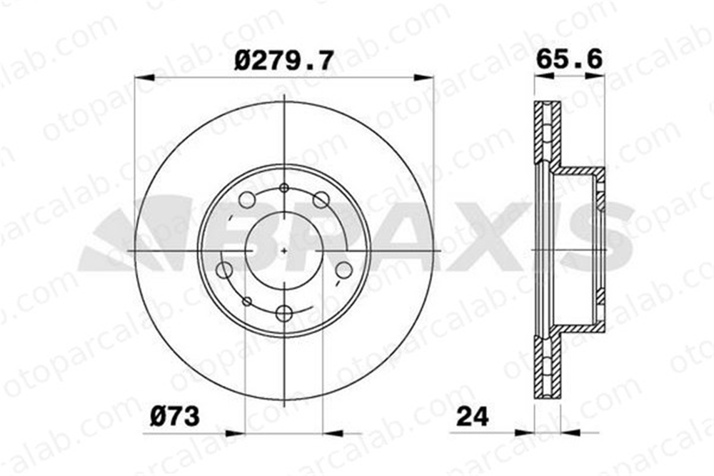 BRAXIS AE0085 Fren Disk Ayna Ön Sağ ve Sol FIAT DUCATO Minibüs/Otobüs DUCATO Panelvan/Van 1341044080 51848618