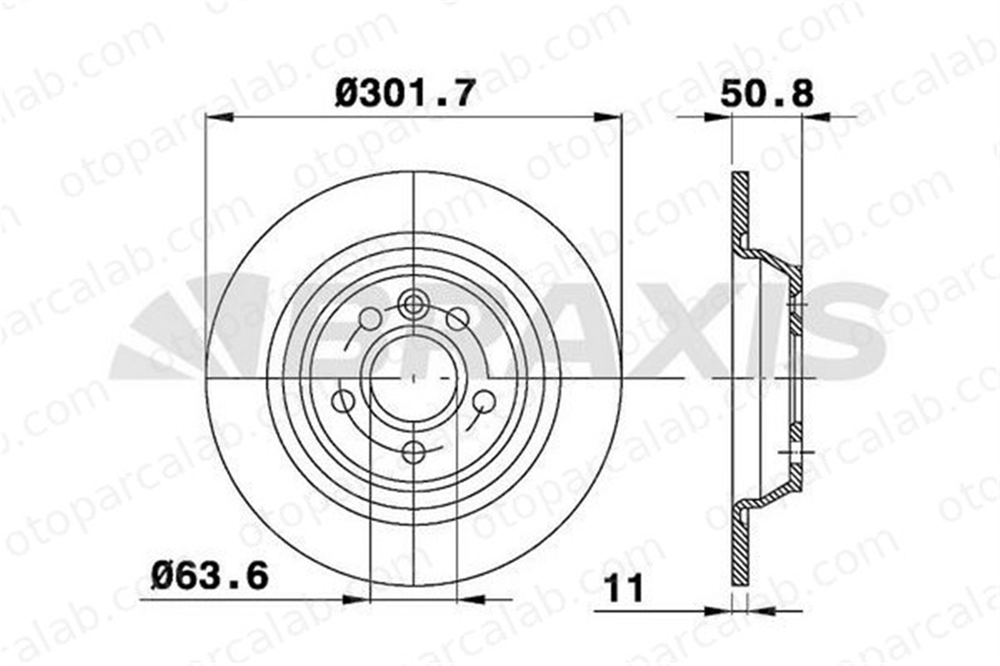 BRAXIS AE0102 Fren Disk Ayna Arka Sağ ve Sol FORD S-MAX MONDEO IV 1405500 LR027123