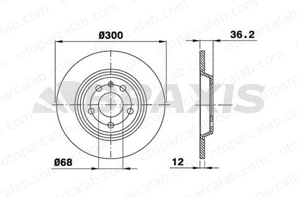 BRAXIS AE0103 Fren Disk Ayna Arka Sağ ve Sol AUDI A5 A5 Sportback 8K0615601B