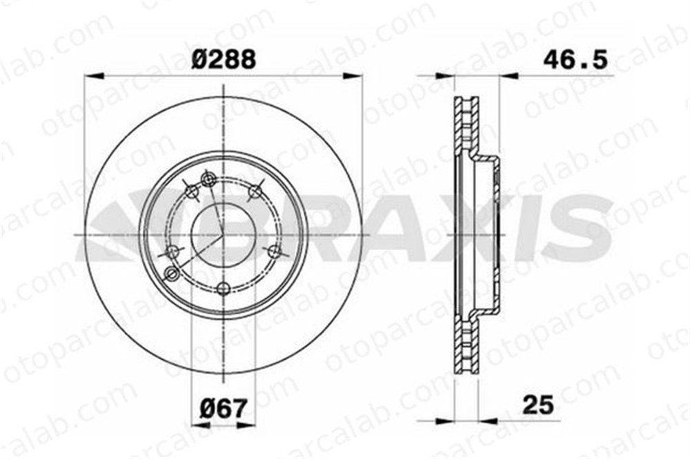 BRAXIS AE0105 Fren Disk Ayna Ön Sağ ve Sol MERCEDES-BENZ C-SERISI C-SERISI T-Model A2034210312 2034210312