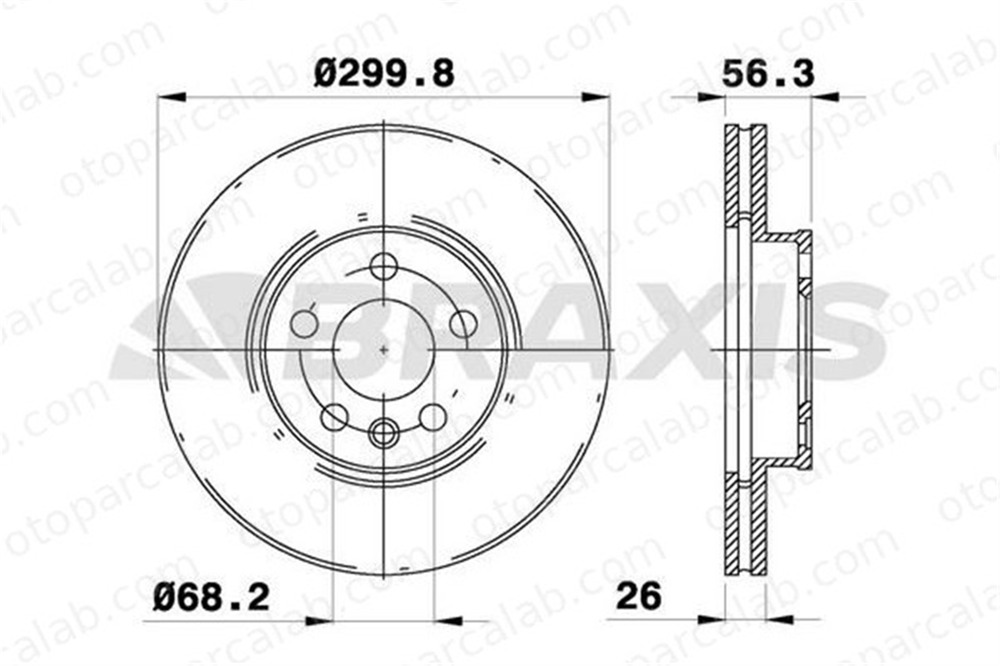BRAXIS AE0108 Fren Disk Ayna Ön Sağ ve Sol VW SHARAN FORD GALAXY I 1141782 7M3615301