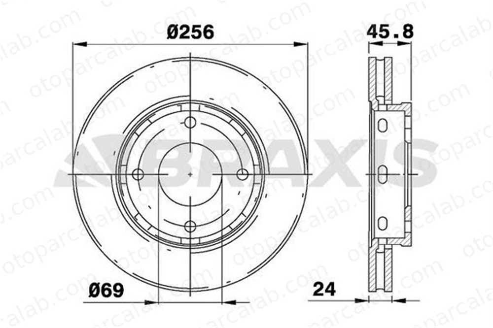 BRAXIS AE0170 Fren Disk Ayna Ön Sağ ve Sol SMART FORFOUR MITSUBISHI COLT VI 4605A068 4544200001