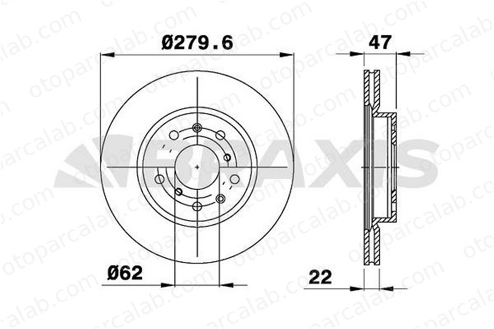 BRAXIS AE0173 Fren Disk Ayna Ön Sağ ve Sol TOYOTA CROWN 79J02 71768306