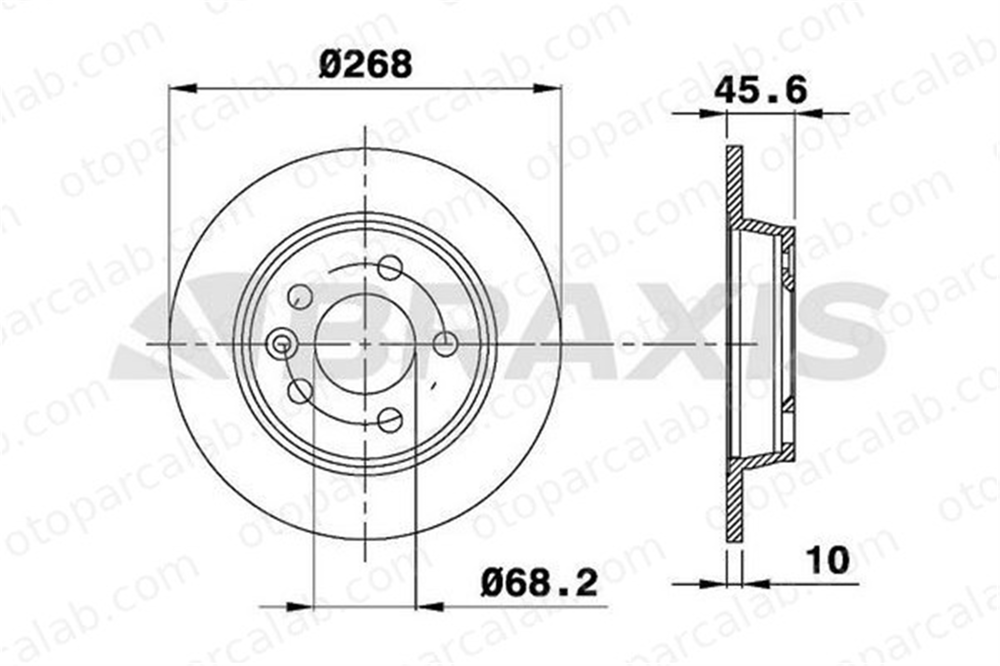 BRAXIS AE0203 Fren Disk Ayna Arka Sağ ve Sol VW SHARAN SEAT ALHAMBRA 1526694 7M0615601C