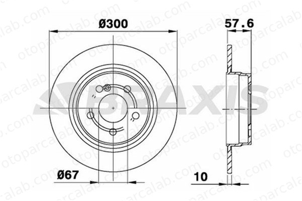BRAXIS AE0211 Fren Disk Ayna Arka Sağ ve Sol MERCEDES-BENZ C-SERISI C-SERISI T-Model A2044231512 2044231512