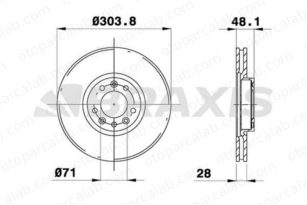 BRAXIS AE0217 Fren Disk Ayna Ön Sağ ve Sol PEUGEOT 308 II 508 I 4249K1