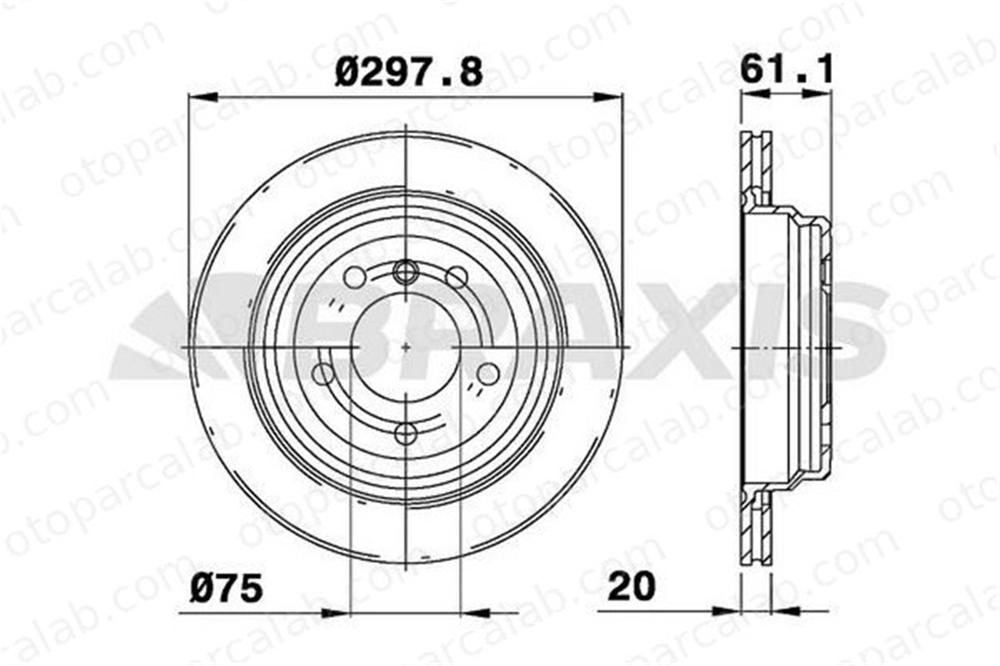 BRAXIS AE0221 Fren Disk Ayna Arka Sağ ve Sol BMW 5 Touring 5 34216767060