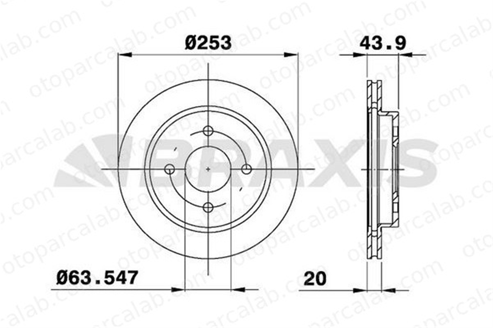 BRAXIS AE0232 Fren Disk Ayna Arka Sağ ve Sol FORD MONDEO I MONDEO II 5026786