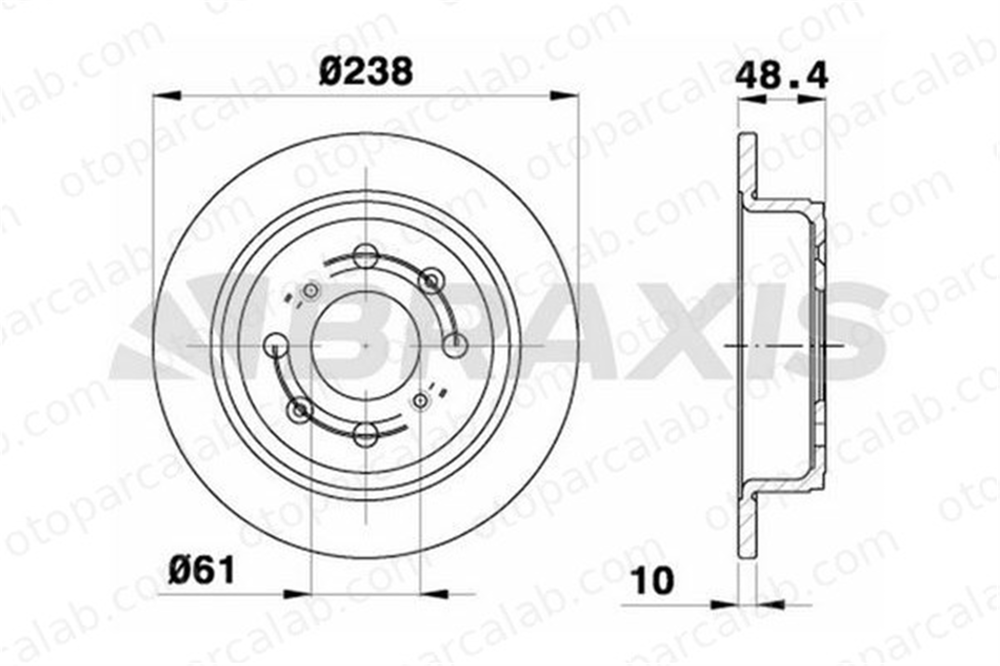 BRAXIS AE0242 Fren Disk Ayna Arka Sağ ve Sol ROVER 200 II Hatchback 400 II 42510SK3305 EGP1254