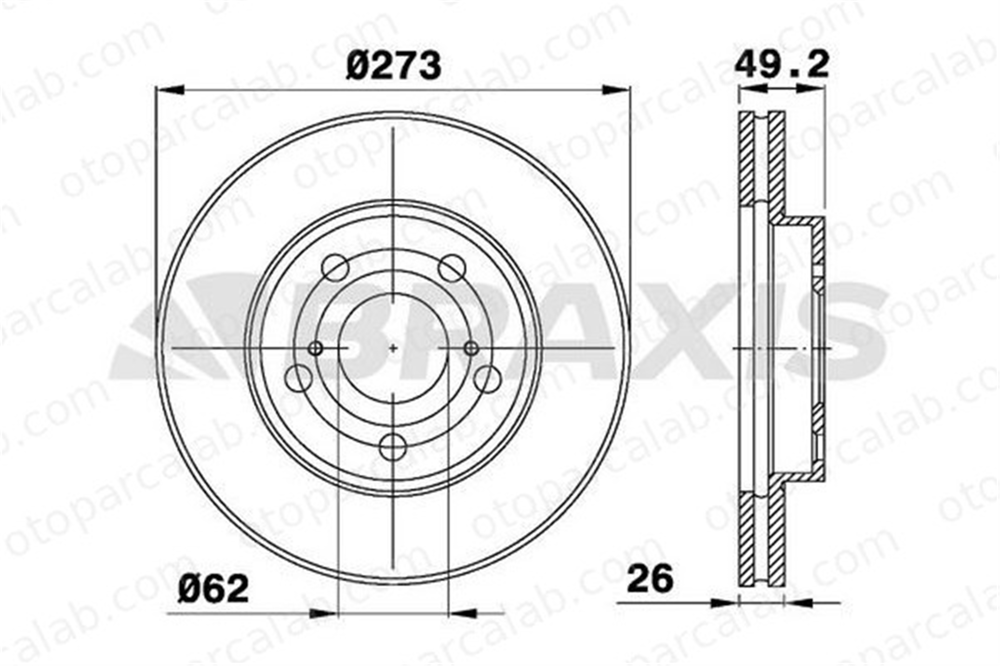 BRAXIS AE0257 Fren Disk Ayna Ön Sağ ve Sol TOYOTA AURIS COROLLA Sedan 4351202180