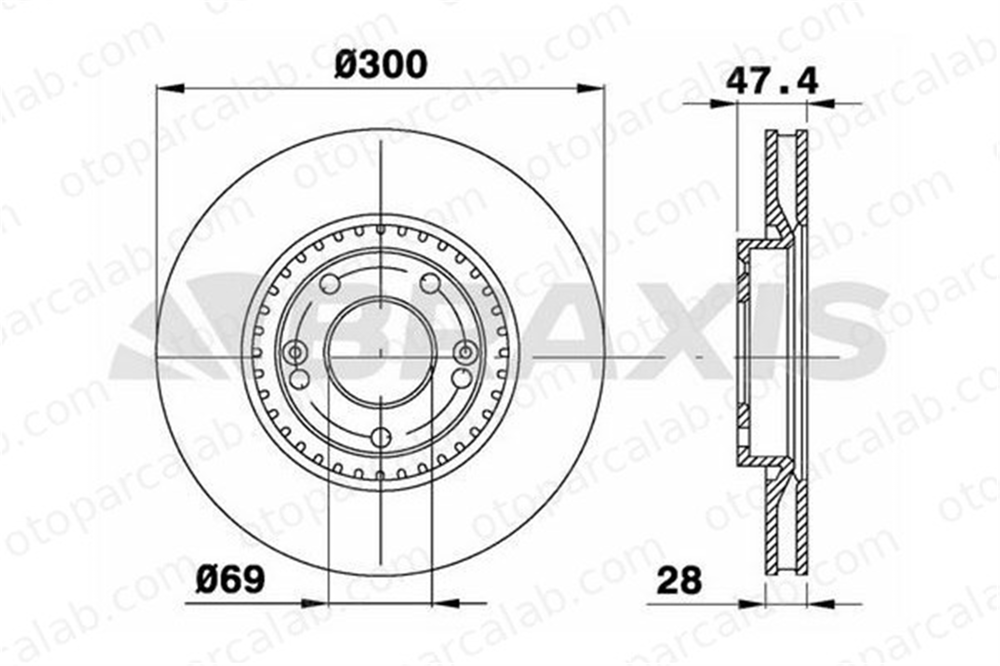 BRAXIS AE0274 Fren Disk Ayna Ön Sağ ve Sol HYUNDAI i30 i30 Station wagon 517122L500