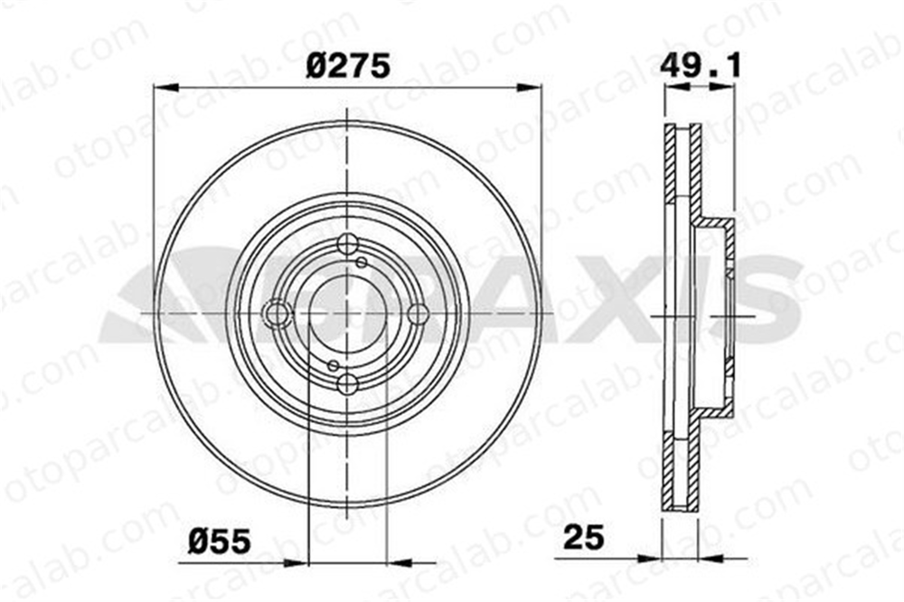 BRAXIS AE0284 Fren Disk Ayna Ön Sağ ve Sol TOYOTA COROLLA COROLLA Sedan 4351202081
