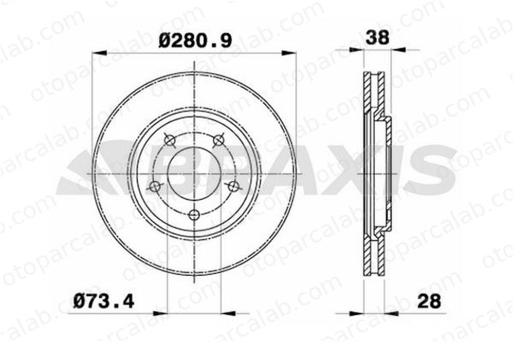 BRAXIS AE0306 Fren Disk Ayna Ön Sağ ve Sol CHRYSLER VOYAGER IV DODGE CARAVAN 4721820AC 4721820AF