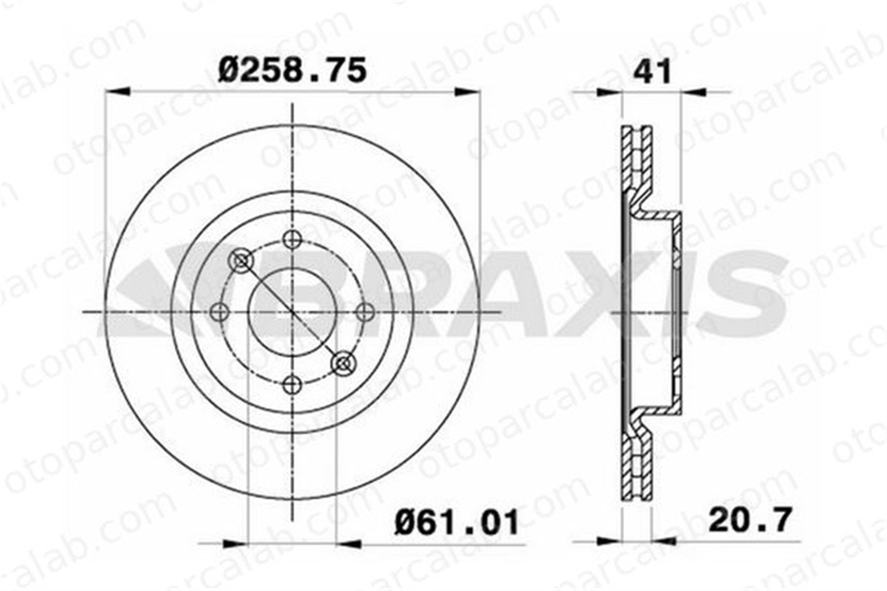 BRAXIS AE0307 Fren Disk Ayna Ön Sağ ve Sol RENAULT KANGOO Express CLIO II 8201464598 4020600QAA