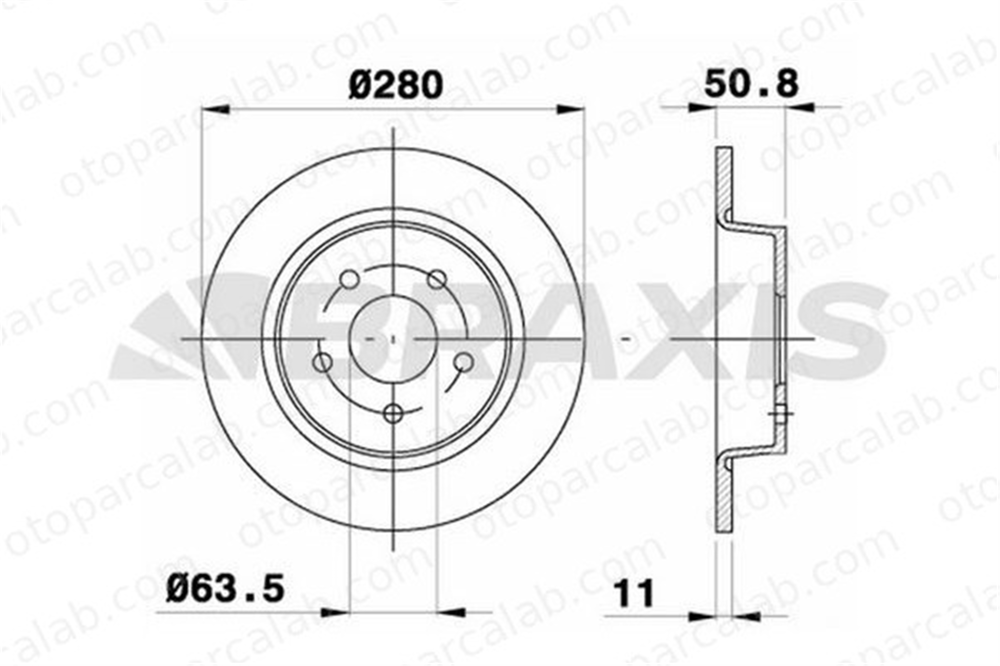 BRAXIS AE0320 Fren Disk Ayna Arka Sağ ve Sol FORD C-MAX II KUGA II 1683383